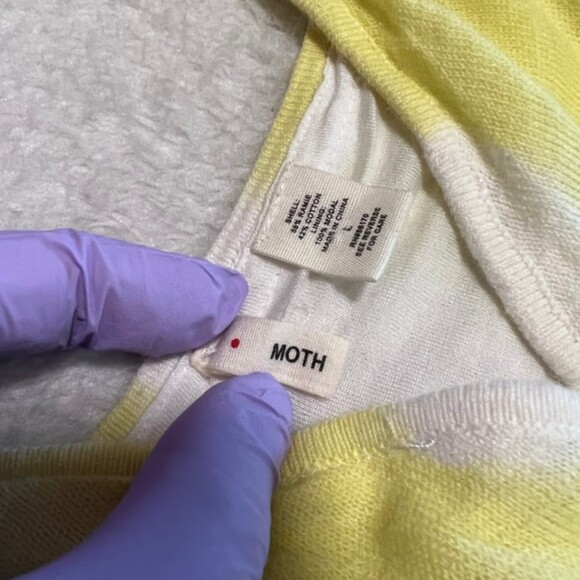 Anthropologie Moth Yellow White Sundress Spaghetti Strapped Midi Dress Sz L - Picture 8 of 12